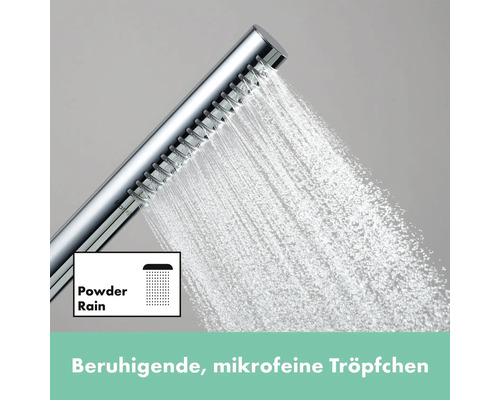 Handbrause mit Powder Rain Strahlart im Betrieb