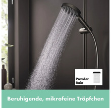 Handbrause mit Powder Rain Strahlart im Duschbereich.
