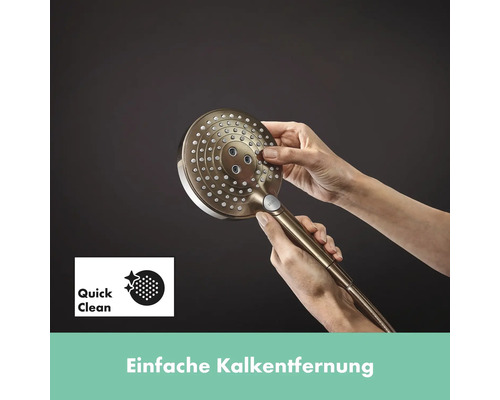 Handbrause mit Quick Clean Funktion zur einfachen Kalkentfernung.