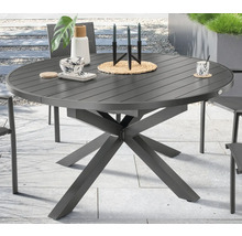Table de jardin ronde avec un design moderne et des pieds stables