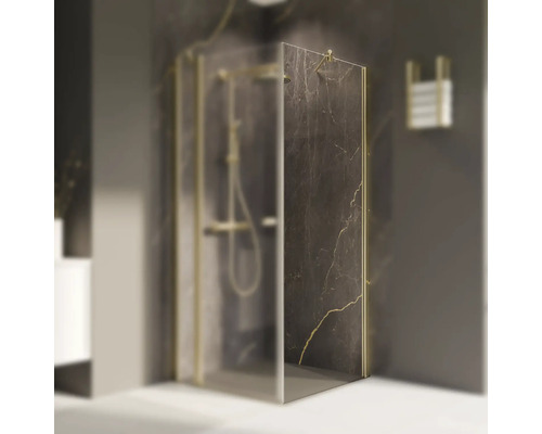 Paroi latérale pour porte pivotante BREUER Elana 2.0 ronde 120 cm profilé gold verre transparent butée de paroi latérale à droite Paroi latérale pour porte pivotante BREUER Elana 2.0 ronde 120 cm profilé gold verre transparent butée de paroi latérale à droite