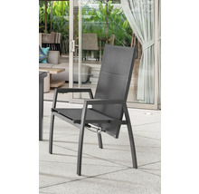 Fauteuil de jardin avec cadre en aluminium et dossier haut