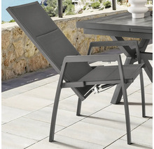 Chaise de jardin réglable en métal et textile