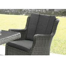 Fauteuil de jardin avec tressage en rotin et coussin d''assise