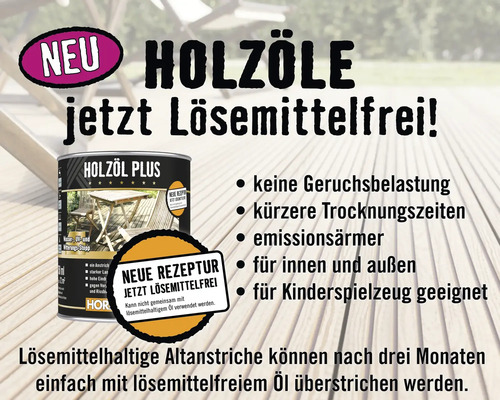 Holzöl Plus lösemittelfrei für den Innen- und Außenbereich
