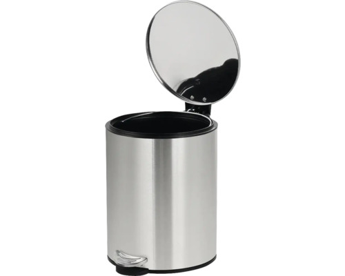 Treteimer aus Metall mit offenem Deckel