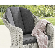 Fauteuil tressé avec coussin d''assise et couverture pour le jardin