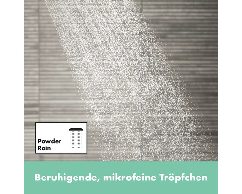 Darstellung des Powder Rain Strahlbildes einer Dusche