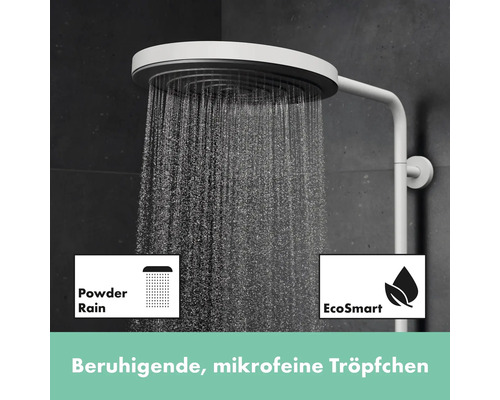 Regendusche mit PowderRain Strahlart und EcoSmart Technologie