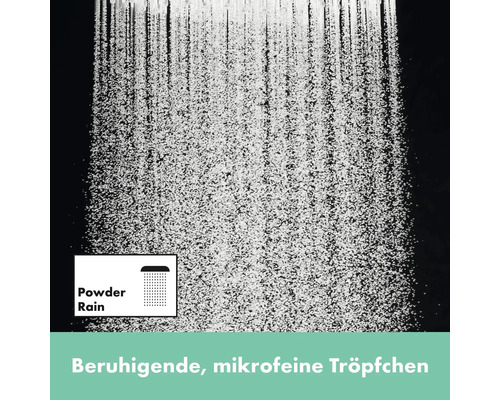 Brausestrahlart PowderRain mit feinen Tropfen
