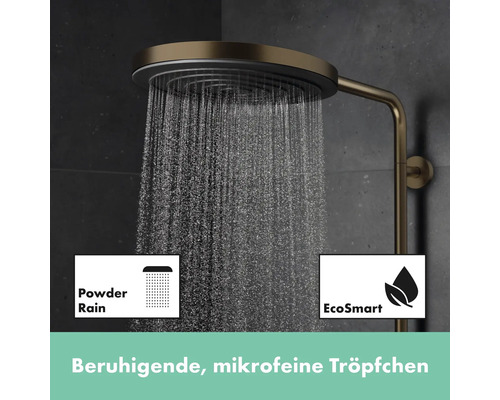 Duschkopf mit PowderRain Strahlart und EcoSmart Technologie