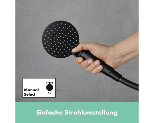 Handbrause mit zwei Strahlarten in der Hand