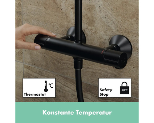 Duscharmatur mit Thermostat und Sicherheitssperre