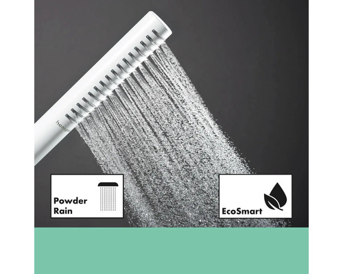 Handbrause mit PowderRain Strahlart und EcoSmart Technologie