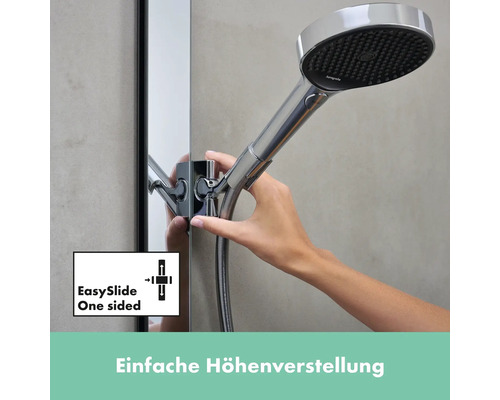 Handbrause mit einfacher Höhenverstellung im Duschbereich