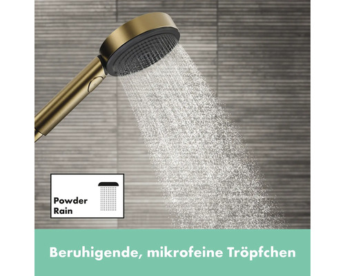 Handbrause mit Powder Rain Strahlart im Einsatz