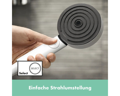 Handbrause mit Strahlartenumstellung per Knopfdruck