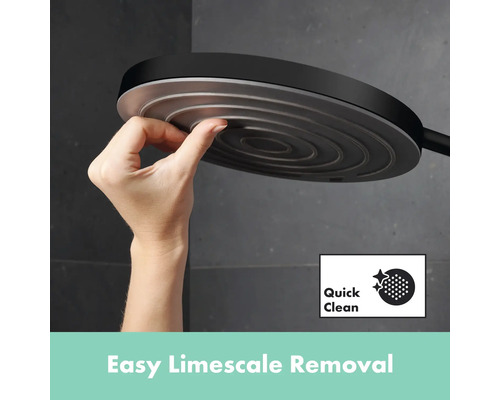 Brausekopf mit Antikalkfunktion und Quick Clean Symbol