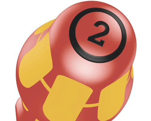 Bille avec le chiffre 2 pour une chaîne à billes