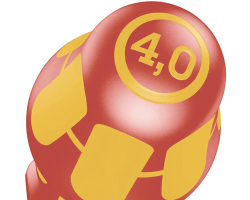 Gros plan d''un couvercle de borne de raccordement portant l''inscription 4,0