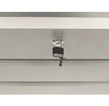 Schlüssel steckt im Schloss einer Aufbewahrungseinheit