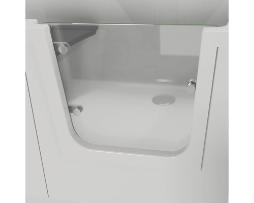 Badewanne mit Duschtür aus Glas