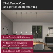 URail Pendelleuchte Cone über einem Esstisch mit Stühlen