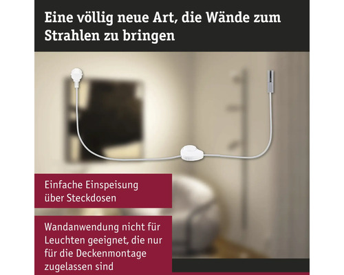 Deckenleuchte mit Stecker für Steckdose an der Wand