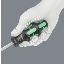 Ein Schraubendreher der Marke Wera wird von einer Hand gehalten, um die Kraftübertragung zu demonstrieren.