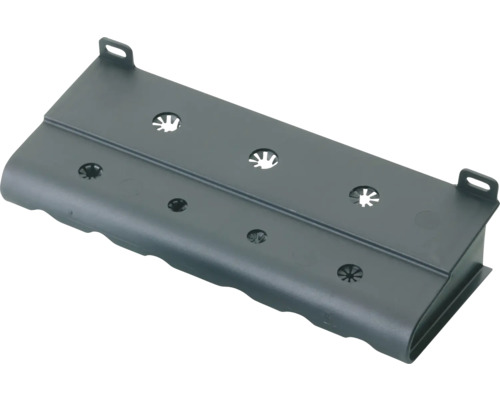 Dunkelgraue Pflanzkastenhalterung mit Löchern