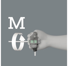 Illustration einer Hand, die einen Wera Winkelschraubendreher benutzt, mit Drehbewegung.