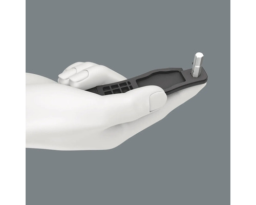 Schraubenschlüssel mit Sechskantbit in einer Hand