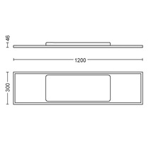 Schéma technique d''un lavabo mesurant 1200 x 300 x 46 mm.
