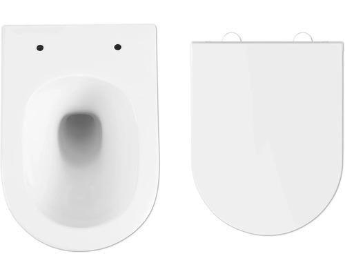 WC suspendu à fond creux avec siège de WC