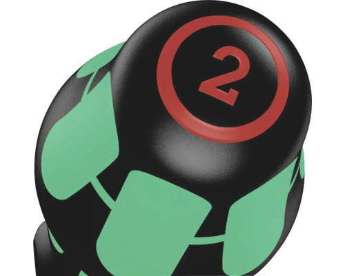 Haltère avec le chiffre 2 et motifs de feuilles