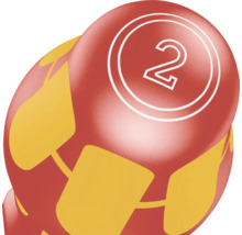 Oeuf de Pâques décoratif avec le chiffre 2 et motifs jaunes