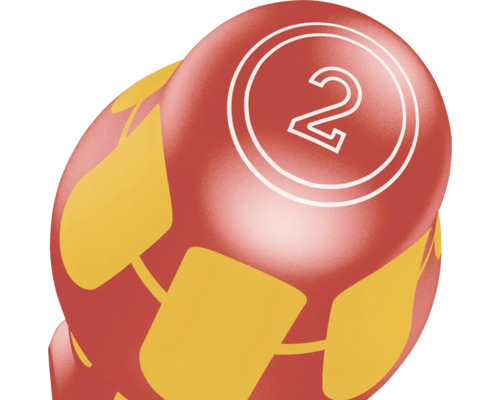 Oeuf de Pâques décoratif avec le chiffre 2 et motifs jaunes