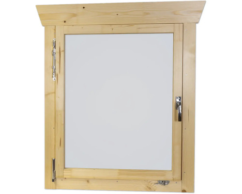Fenêtre en bois avec ferrures