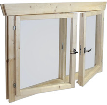 Fenêtre en bois avec vantaux ouverts