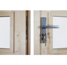 Double porte entièrement vitrée SKAN HOLZ verre opale pour 28 mm, 123,4 x193 cm nature