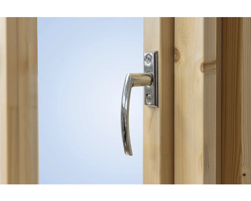 Fenêtre en bois avec poignée de fenêtre