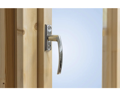 Fenêtre en bois avec poignée de fenêtre
