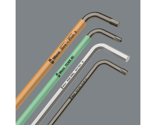 Mehrere farbcodierte Wera Winkelschraubendreher mit unterschiedlichen Größen