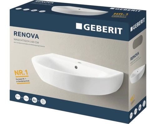 Emballage d''un lavabo Geberit Renova, 60 centimètres
