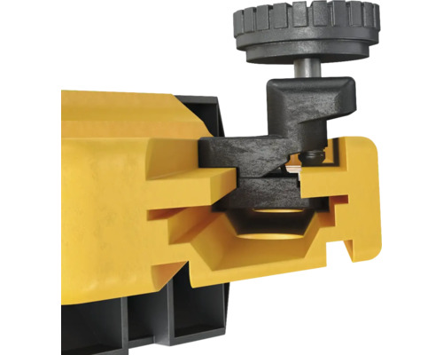 Vue détaillée d''un dispositif de réglage pour un établi