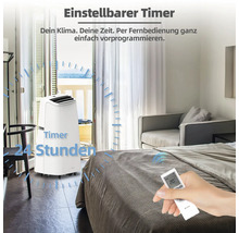 Climatiseur avec minuterie 24 heures réglable et télécommande dans la chambre