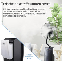 Ventilateur avec fonction de brumisation et réservoir d''eau de 3,1 litres dans le salon