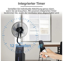 Ventilateur avec minuterie intégrée et télécommande dans le salon