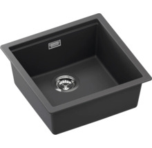 Schwarzes Spülbecken mit Ablaufgarnitur für die Küche