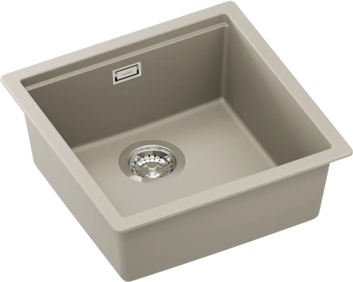 Spülbecken aus Steinmaterial mit Ablaufsieb